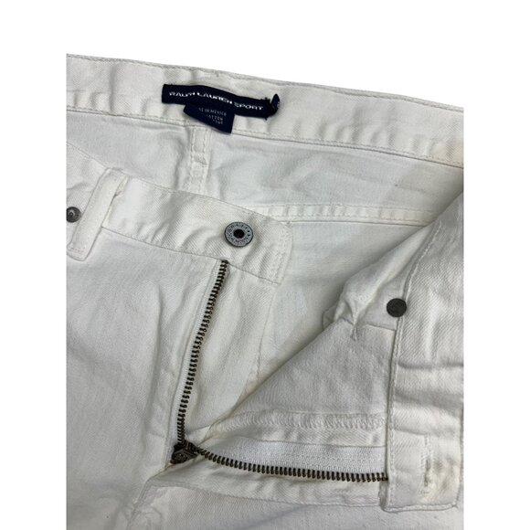 Ralph Lauren Sport White Crop Jeans Raw Hem Womens PICS Show Size and Condition - Picture 11 of 14